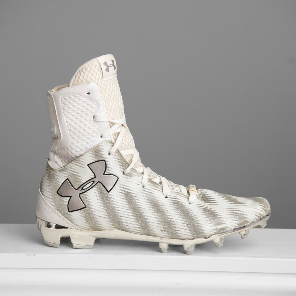 Under Armour C1N MC Cam Newton Football Cleats Sz 13 Performance White Silver